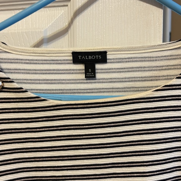 Talbots black, cream, gold stripes size small - Picture 2 of 4